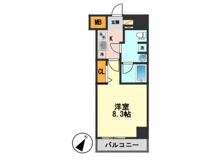 ARCOBALENO KANAMACHIII(1K/10階)の間取り写真