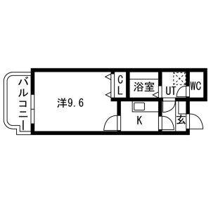 ユーミー矢場町(1K/1階)の間取り写真