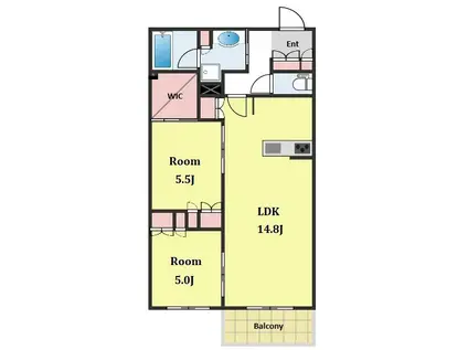 東急池上線 池上駅 徒歩8分 4階建 築1年(2LDK/1階)の間取り写真