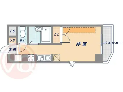 WILLDO九条(1K/2階)の間取り写真