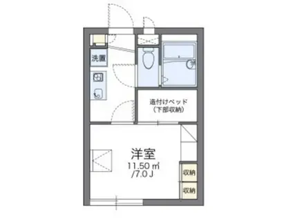 レオパレスシティパルII(1K/2階)の間取り写真