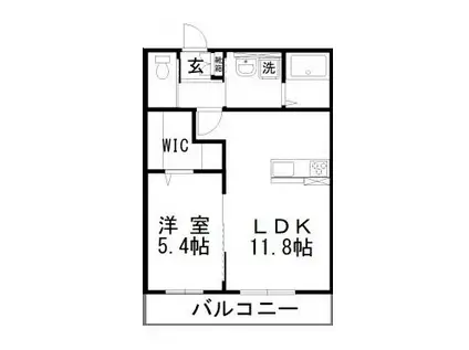 ソレイユみそらIV(1LDK/2階)の間取り写真