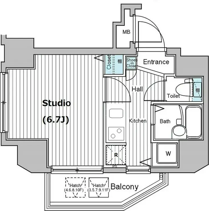ガラ・シティ笹塚駅前 6階階 間取り