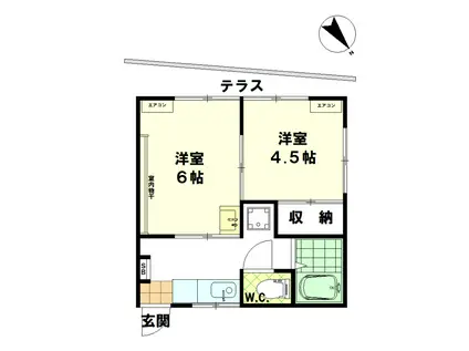 レジデンス成増(2K/1階)の間取り写真