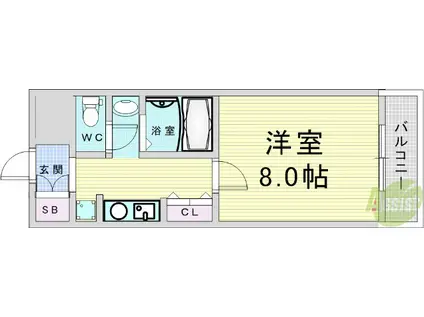 ロイヤル御幣島(1K/4階)の間取り写真