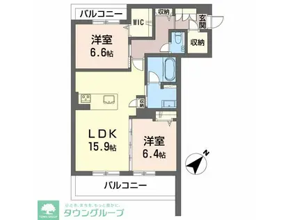 ラフィネ(2LDK/3階)の間取り写真