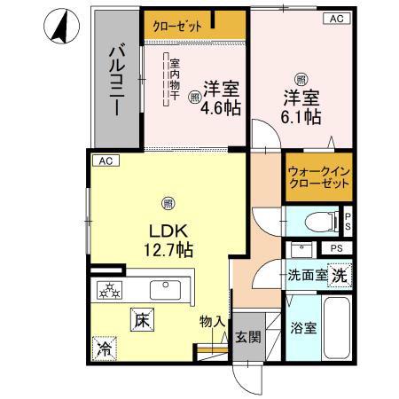 イルソラーレ須磨(2LDK/1階)の間取り写真
