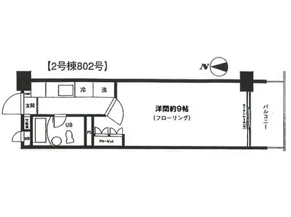カーサ第二亀戸(1K/8階)の間取り写真
