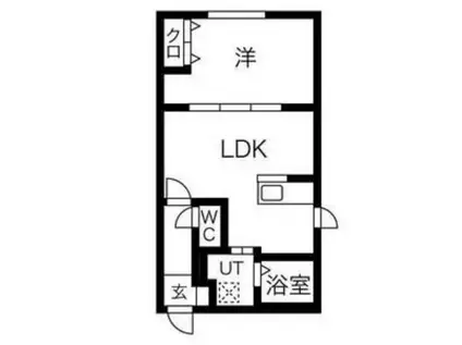 ノースタウン月寒(1LDK/4階)の間取り写真