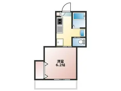 サンルージュ横浜(1K/1階)の間取り写真