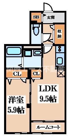 アドバンスグナーデ(1LDK/2階)の間取り写真
