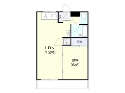 サンライフ21シラヒゲ(1LDK/2階)の間取り写真