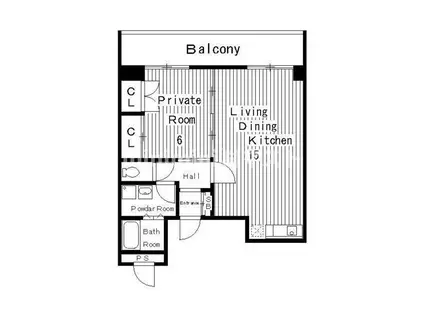 DO夕陽丘(1LDK/6階)の間取り写真