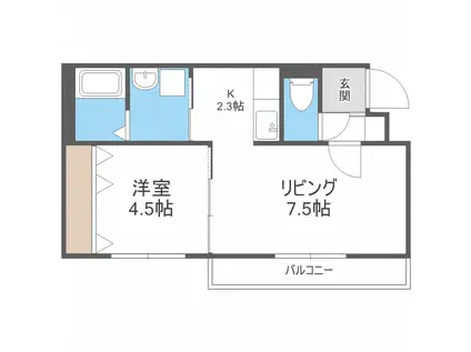 バルボーニN17(1LDK/4階)の間取り写真