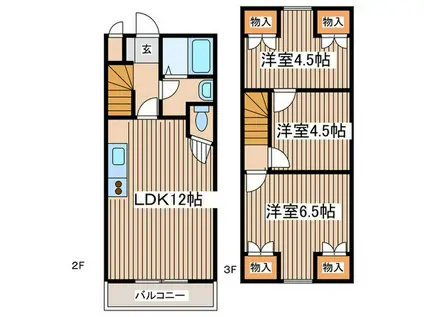オールドシーダ-ズ(3LDK/2階)の間取り写真