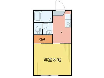 陽光ハイツA棟(1K/1階)の間取り写真