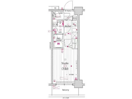 ガーラ・プライム横濱関内(1K/3階)の間取り写真