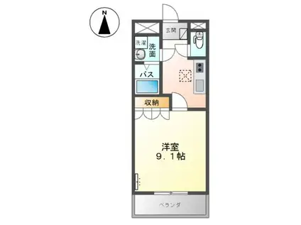 アベニール(1K/1階)の間取り写真