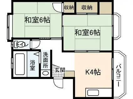 畠山マンション(2K/1階)の間取り写真