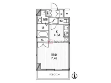 スペーシア高円寺I(1K/5階)の間取り写真