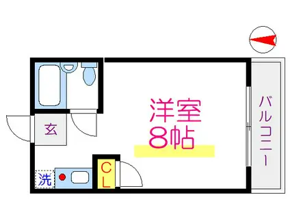 メゾンフルヤ(ワンルーム/2階)の間取り写真