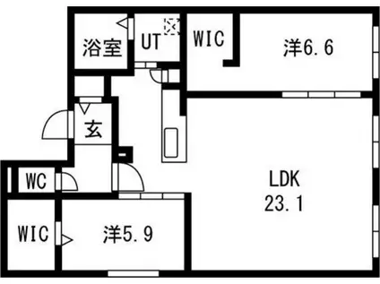 CIEL北11条(2LDK/3階)の間取り写真