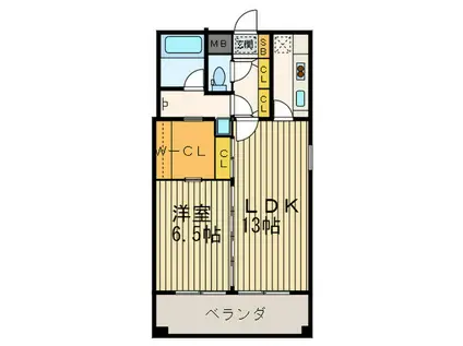 CITY SPIRE幸町(1LDK/10階)の間取り写真