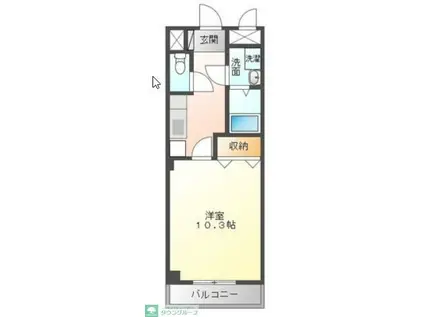 グランティグレ(1K/1階)の間取り写真