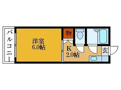 ロータリーマンション出口(1K/7階)の間取り写真