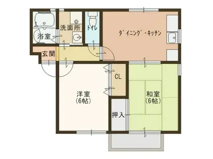 エスペランサ香呂(2DK/1階)の間取り写真