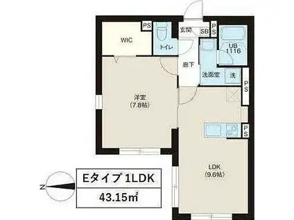 レピュア大山レジデンスII(1LDK/4階)の間取り写真