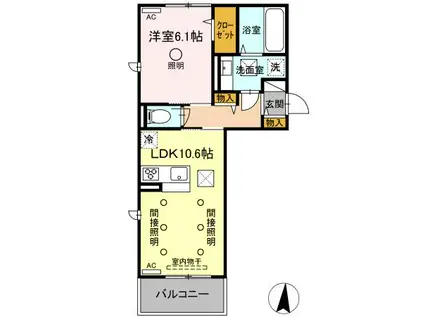 メゾン・ド・シュシ(1LDK/1階)の間取り写真