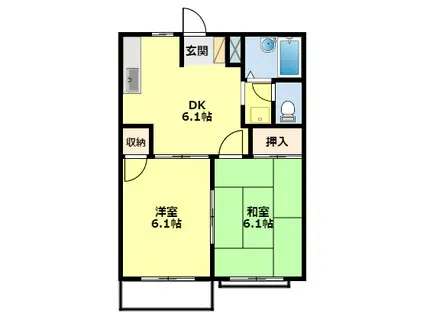 エルディム元揮A(2DK/1階)の間取り写真