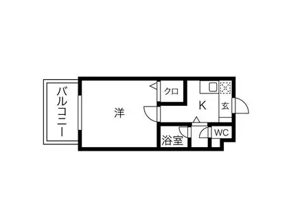 オーキッドコート西大橋(1K/10階)の間取り写真