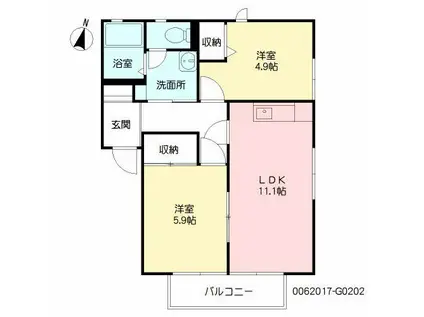 グリーンパーク96 G(2LDK/2階)の間取り写真