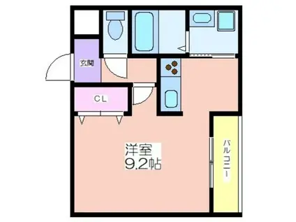 ハーメスアズール(1K/4階)の間取り写真