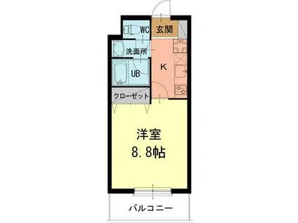 グランドエクセル(1K/1階)の間取り写真