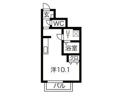 LEBEL TWEE(ワンルーム/1階)の間取り写真
