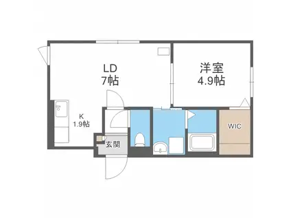 テラスケヤキ(1LDK/3階)の間取り写真