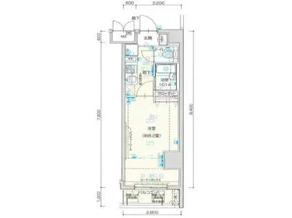 ヴェルト西大島グラーセ(1K/15階)の間取り写真