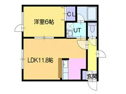 カーサフィオーレ(1LDK/1階)の間取り写真