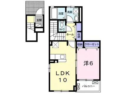 サニープレイス竹末(1LDK/2階)の間取り写真
