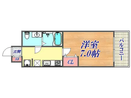 SERENITE三宮(1K/10階)の間取り写真