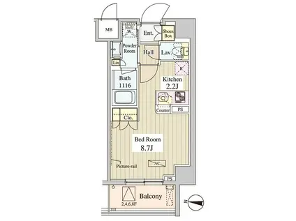 WASEDA APARTMENT ワセダアパートメント(ワンルーム/2階)の間取り写真