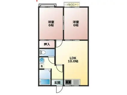 フェアステージグレイン(2LDK/2階)の間取り写真