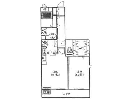 COURSE.K(1LDK/2階)の間取り写真