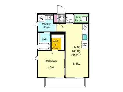 STAR FOREST(1LDK/2階)の間取り写真