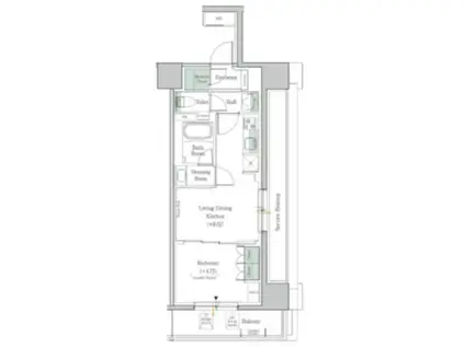 ONE ROOF RESIDENCE NAKANO(1LDK/7階)の間取り写真