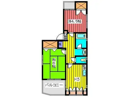 泉ハイツ(2K/3階)の間取り写真