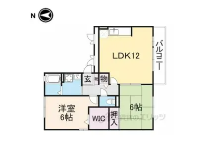 ベル・デ・カーサ枚方公園 Ⅰ番館(2LDK/3階)の間取り写真